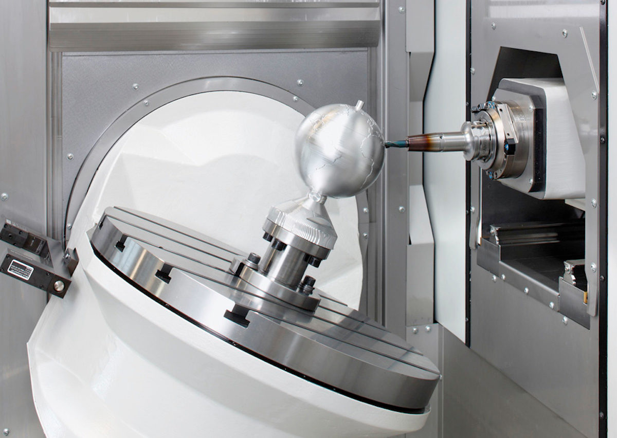 5-axis indexed CNC machine in action